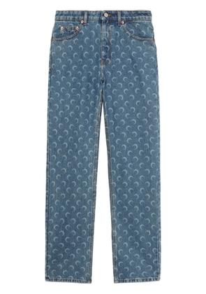 Marine Serre straight-leg trousers - Blue