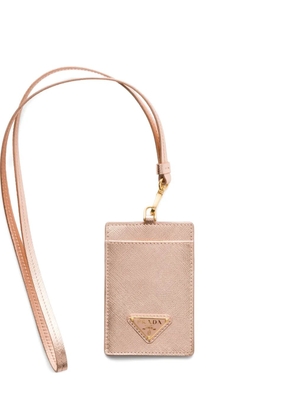 Prada leather badge holder - Pink