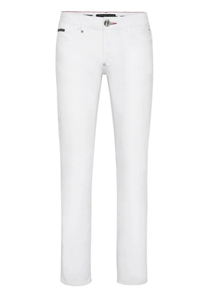 Philipp Plein tiger-appliqué straight-leg jeans - White