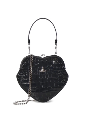 Vivienne Westwood Heart embossed leather tote bag - Black