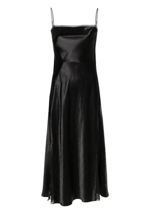 Vince sheer-panelled silk slip dress - Black