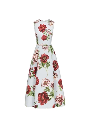 Oscar de la Renta floral faille maxi dress - Blue