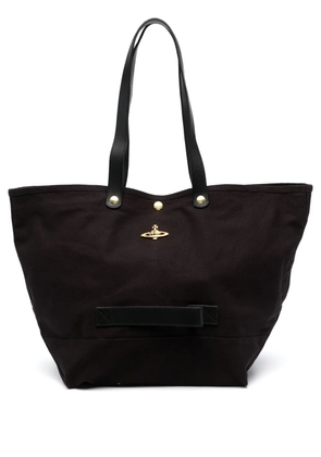 Vivienne Westwood Orb-plaque canvas tote bag - Black
