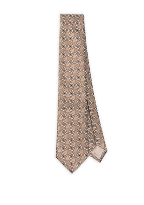 Emporio Armani pattern-jacquard silk tie - Neutrals