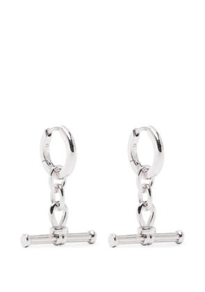 Missoma Ridge t-bar drop hoop earrings - Silver