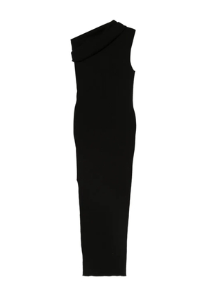 Rick Owens one-shoulder ribbed-knit dress - Black