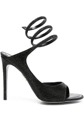 René Caovilla 105mm crystal-embellished spiral-wrap sandals - Black