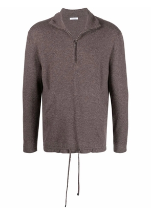 Malo zip placket cashmere pullover - Brown