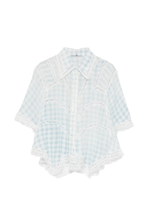 Ermanno Scervino check-pattern lace-trim shirt - White