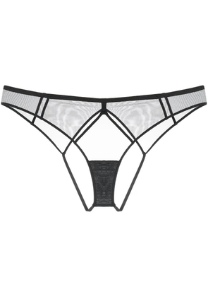 Maison Close heart-shaped sheer thong - Black