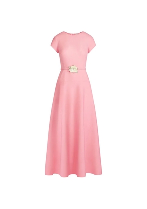 Oscar de la Renta belted short-sleeve midi dress - Pink