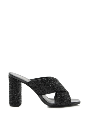Saint Laurent Pre-Owned Loulou glitter sandals - Black