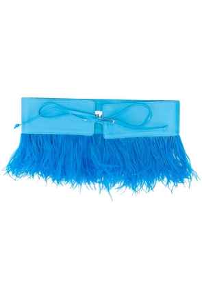 The Attico feather embellished belt - Blue