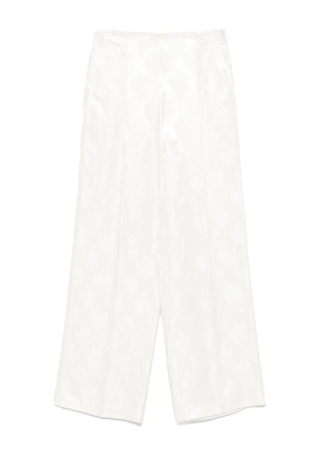 FENDI floral-jacquard trousers - White