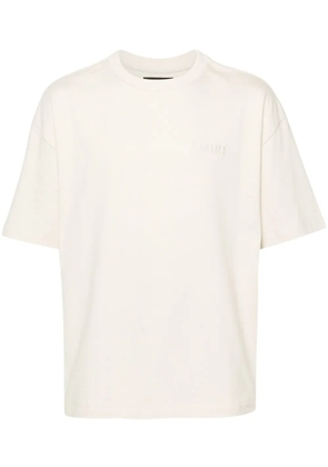 AMIRI logo-embroidered cotton t-shirt - Neutrals