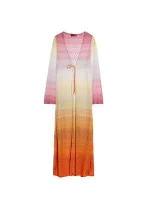 Missoni V-neck tie cover-up - Orange