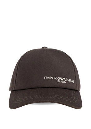 Emporio Armani logo-embroidered baseball cap - Brown
