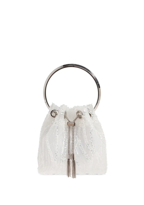 Jimmy Choo Bon Bon sequined tote bag - White