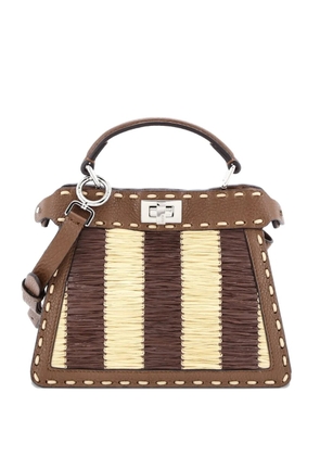 Fendi Pre-Owned Selleria Peekaboo ISeeU Bag Raffia with Leather Petite tote bag - Brown