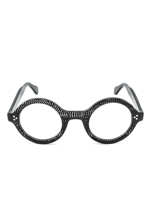 Kador Arkistar speckled-effect round-frame glasses - Black