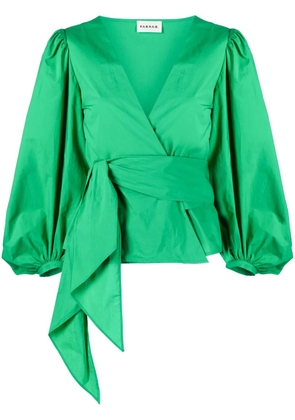 P.A.R.O.S.H. wraparound-style V-neck blouse - Green