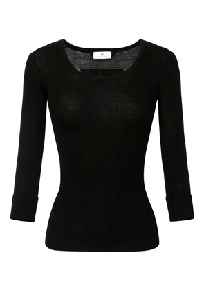Elisabetta Franchi ribbed-knit round-neck top - Black