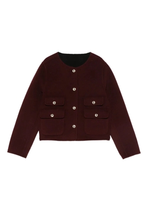 Maje button-fastening flap-pockets cropped jacket - Red