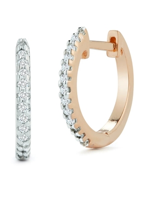 Mateo 14kt rose gold 12mm diamond huggies - Pink