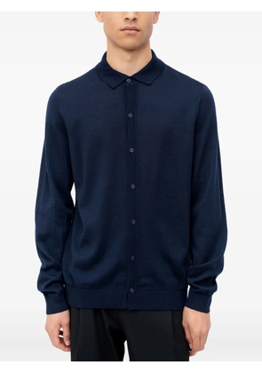 BOSS buttoned collared cardigan - Blue