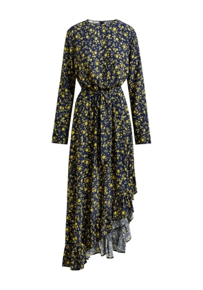 Essentiel Antwerp floral-print ruffled asymmetrical dress - Blue