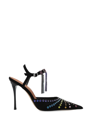 Kurt Geiger London crystal pointed suede heeled pumps - Black