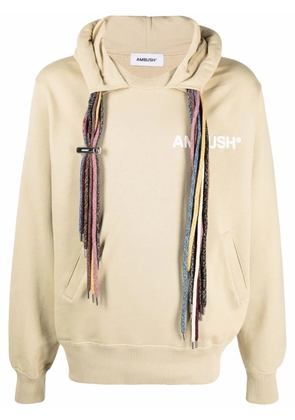 AMBUSH drawstring cotton hoodie - Neutrals