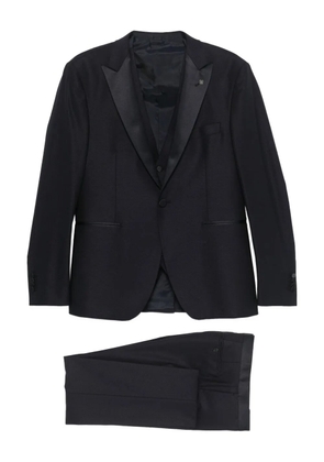 Tagliatore satin-trim suit - Blue