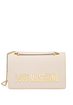 Love Moschino logo chain shoulder bag - Neutrals