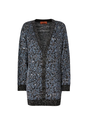 Missoni buttoned animal-print cardigan - Blue