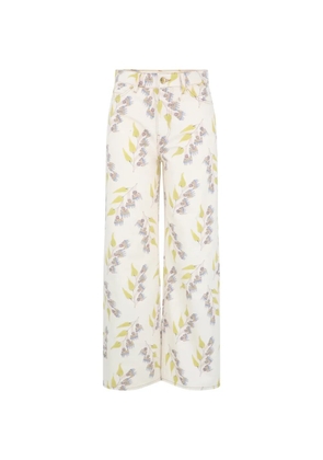 Ulla Johnson Willow wide-leg floral-print jeans - Neutrals
