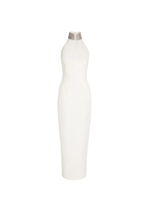 The Arrivals Hemingway halter embellished maxi dress - White