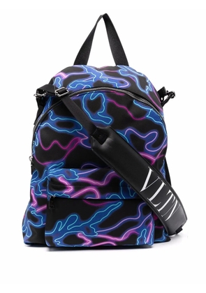 Valentino Garavani Camou neon-print backpack - Black