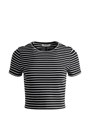 alice + olivia Cindy striped cropped T-shirt - Black