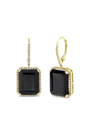 SHAY 18K yellow gold portrait black onyx and diamond earrings
