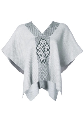VOZ V-neck draped sleeved top - Grey