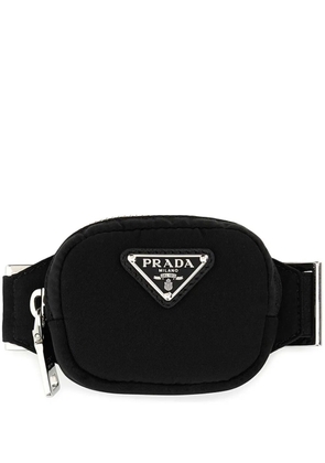 Prada logo-plaque belt bag - Black