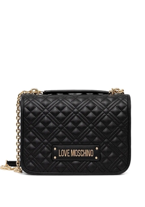 Love Moschino quilted logo crossbody bag - Black
