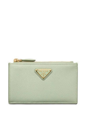 Prada logo-plaque card holder - Green