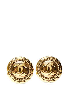 CHANEL Pre-Owned 1980s CC clip-on earrings - Gold