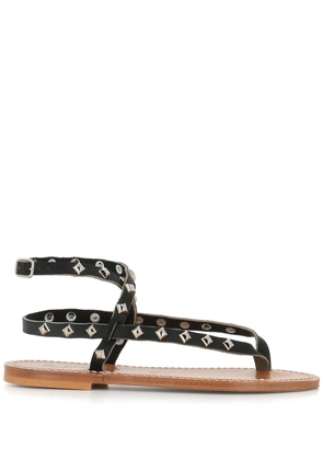 K. Jacques Deltapyr stud-embellished flat sandals - Black