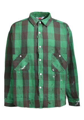 SAINT MXXXXXX check-print shirt - Green