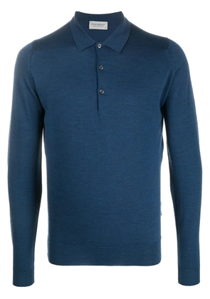 John Smedley long-sleeve polo shirt - Blue