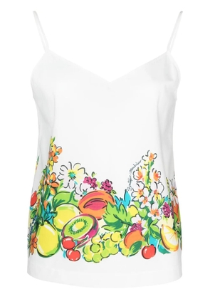 Boutique Moschino floral-print cotton top - White