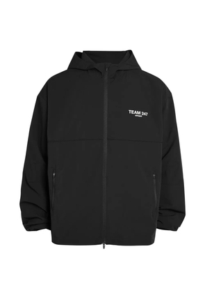 REPRESENT 247 logo-detail zip-up hooded jacket - Black
